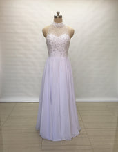 Load image into Gallery viewer, illusion Sweetheart White Chiffon Long Prom Dress