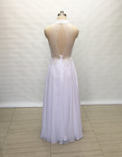 Load image into Gallery viewer, illusion Sweetheart White Chiffon Long Prom Dress