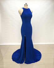 Load image into Gallery viewer, Mermaid Royal Blue Spandex Long Prom Dress with Slit