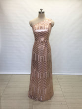 Load image into Gallery viewer, Sheath One-shoulder Rose Gold Pattern Sequin Long Prom Dress