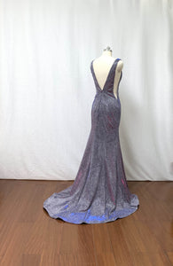 Glitter Burgundy Long Prom Dress Mermaid