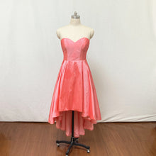 Load image into Gallery viewer, Sweetheart Watermelon Taffeta High Low Prom Dress