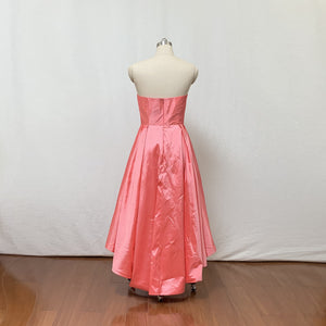 Sweetheart Watermelon Taffeta High Low Prom Dress