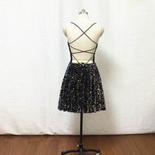 Load image into Gallery viewer, Strappy Back Iridescent Big Sequin Short Homecoming Dress 2023
