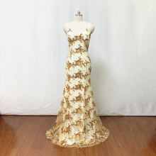 Load image into Gallery viewer, Gold Prom Dress Mermaid Sequin Long Evening Dress