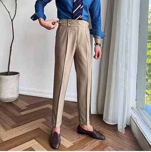 Formal Twill Pants with Adjustable Waistband