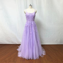 Load image into Gallery viewer, Lilac Purple Lace Tulle Prom Dress Fairy with Corset