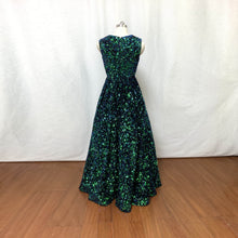 Load image into Gallery viewer, Green Big Sequin Prom Dress Modest