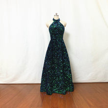 Load image into Gallery viewer, Green Big Sequin Prom Dress with Corset