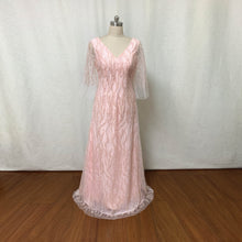 Load image into Gallery viewer, Pink Beads Sequins Prom Dress Long with Sleeves