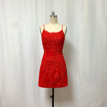 Load image into Gallery viewer, Red Lace Homecoming Dress Bodycon 2023 Corset Back