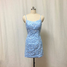 Load image into Gallery viewer, Blue Lace Homecoming Dress Bodycon 2023 Corset Back