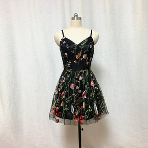 Black Floral Fairy Homecoming Dress 2023 Short Summer Dress DressCulture Black Floral Fairy Homecoming Dress 2023 Short Summer Dress DressCulture