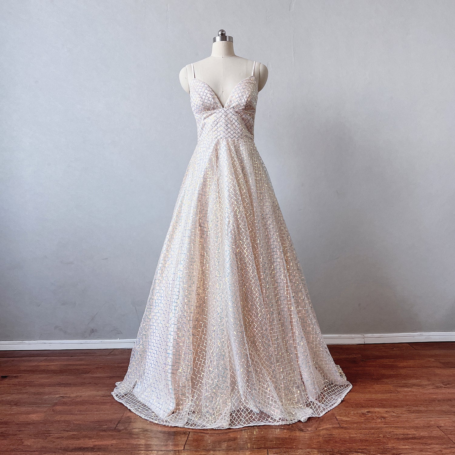 Champagne Gold Prom Dress Corset Back Spaghetti Straps Ball Gown DressCulture Champagne Gold Prom Dress Corset Back Spaghetti Straps Ball Gown DressCulture