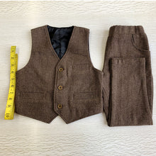 Load image into Gallery viewer, Ring Bearer Vest and Pants 50% Wool Herringbone