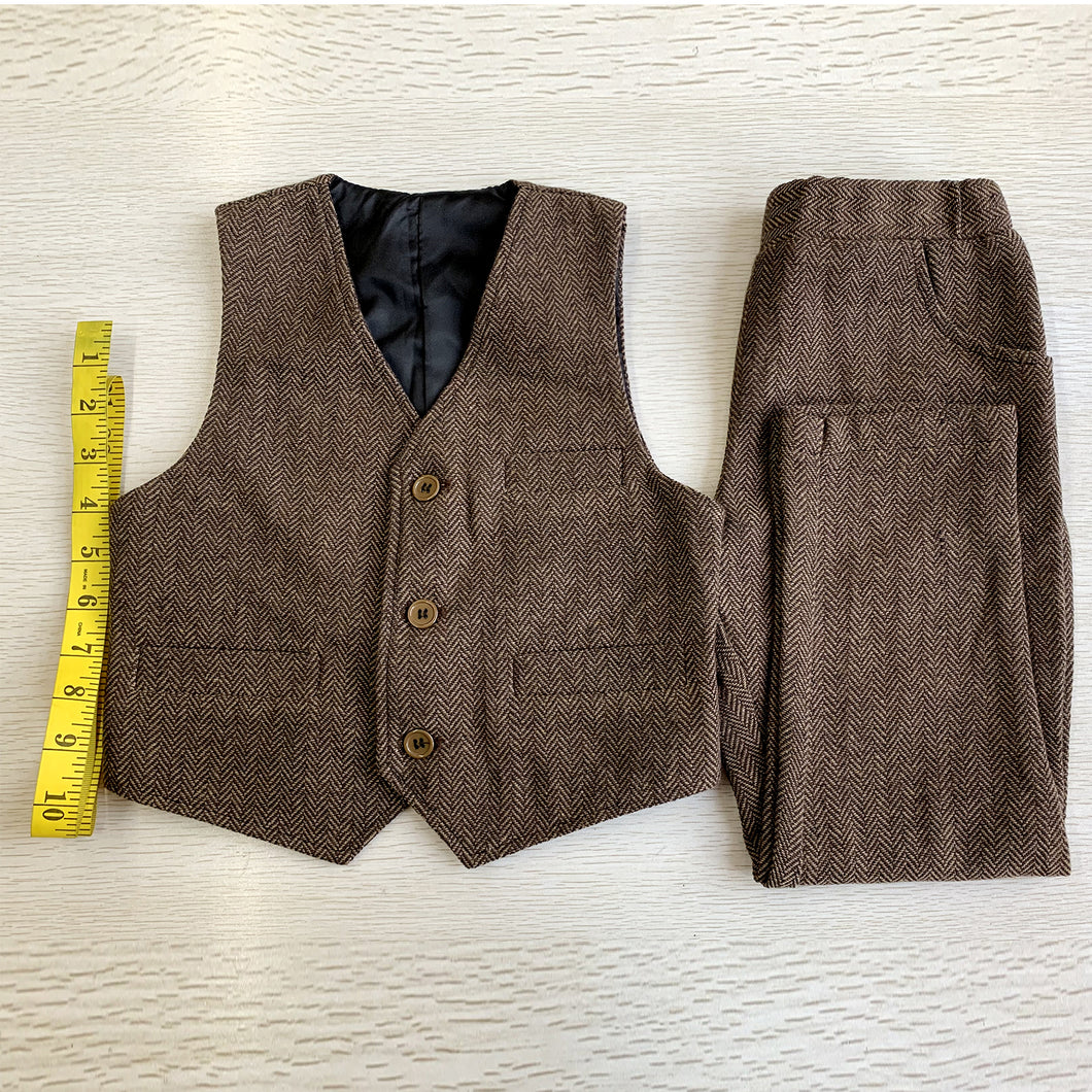 Ring Bearer Vest and Pants 50% Wool Herringbone