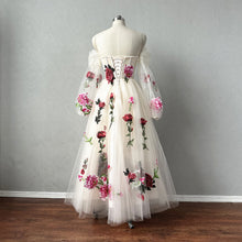 Load image into Gallery viewer, Floral Prom Dress Corset Top with Detachable Long Sleeves