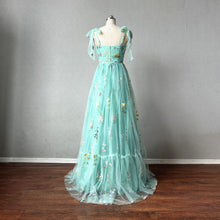 Load image into Gallery viewer, Mint Floral Tulle Prom Dress