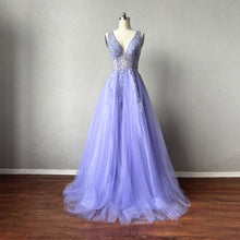 Load image into Gallery viewer, Beaded Tulle Prom Dress Long