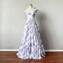 Load image into Gallery viewer, Floral Purple Prom Dress 2024 Corset Back