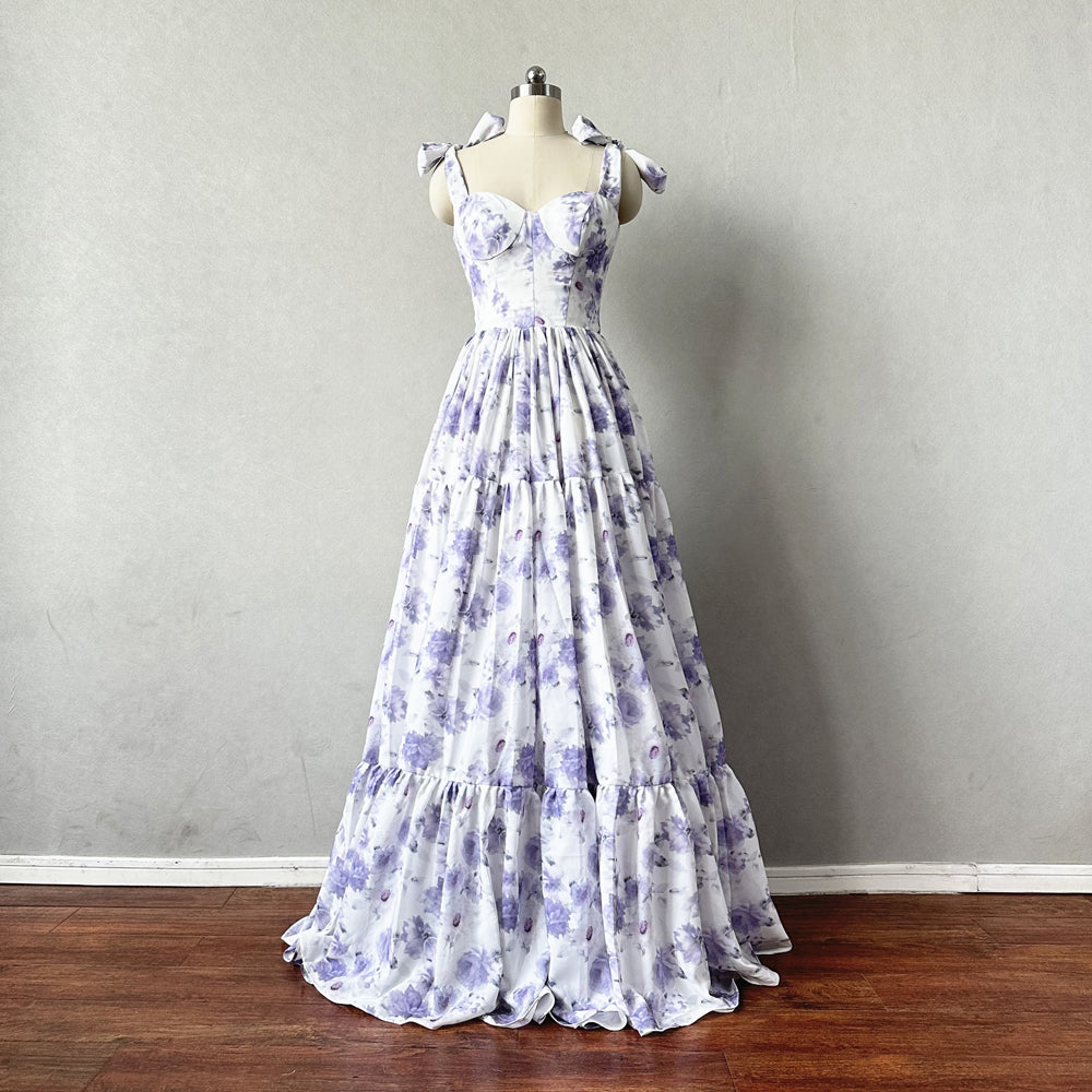 Floral Purple Prom Dress 2024 Corset Back – DressCulture