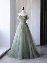 Load image into Gallery viewer, Fairy Prom Dress 2024 Dusty Green Tulle