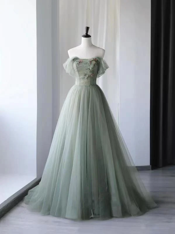 Fairy Prom Dress 2024 Dusty Green Tulle