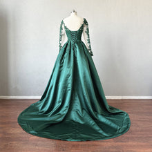 Load image into Gallery viewer, Ball Gown Green Prom Dress Corset Back with Sleeves