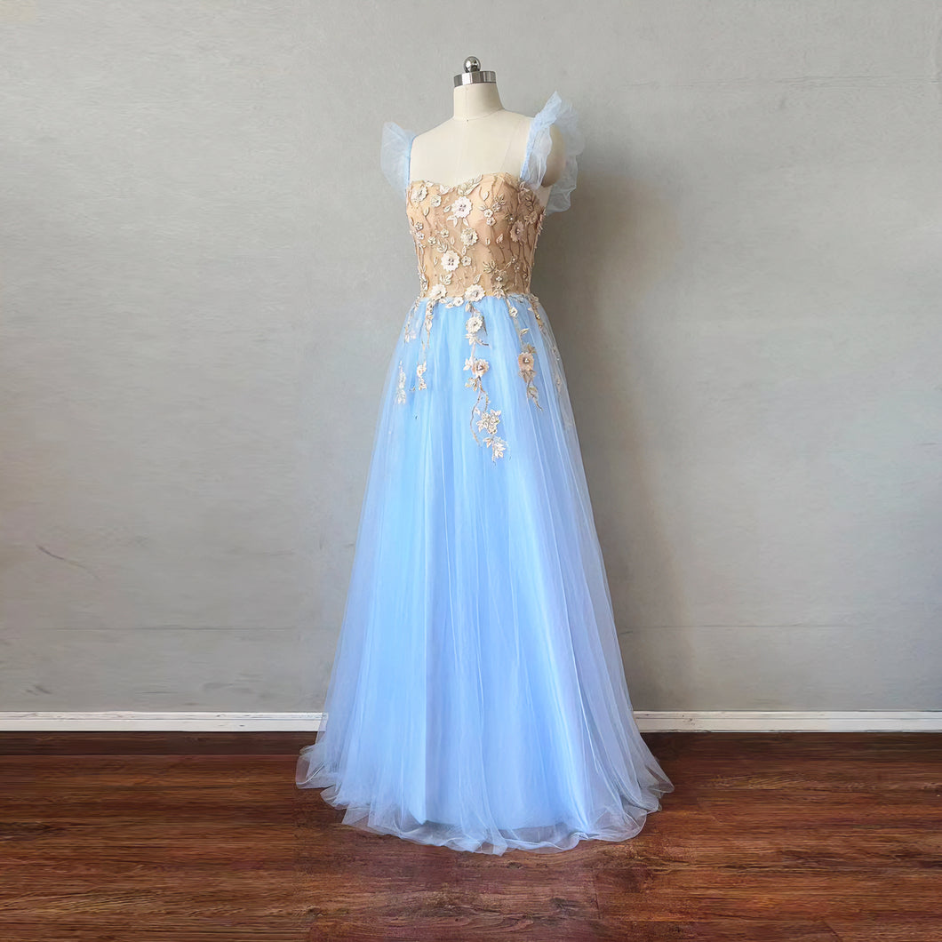 Fairy Blue Tulle Prom Dress