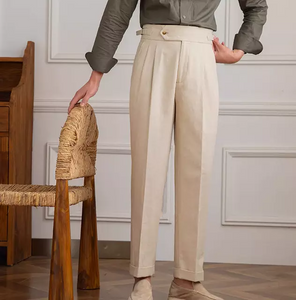 Linen Pants Casual with Adjustable Waistband