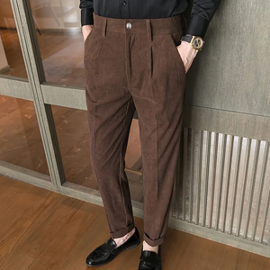 Corduroy Pants Relaxed Fit with Invisible Elastic Waistband