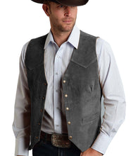 Load image into Gallery viewer, Suede Vest Men Cowboy Wedding Vests for Groomsmen