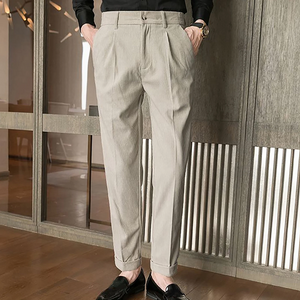 Corduroy Pants Relaxed Fit with Invisible Elastic Waistband