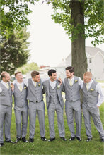 Load image into Gallery viewer, Medium Grey Wedding Suits for Groom Groomsmen Classic Fit WS1803