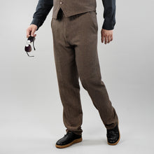 Load image into Gallery viewer, Herringbone Tweed Pants 2025 Wedding Work with Adjustable Waist