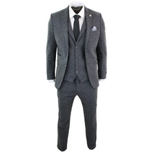 Load image into Gallery viewer, Mens 3 Piece Lapel Herringbone Wool Tweed Suit Slim Fit Casual Suits