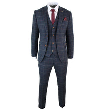 Load image into Gallery viewer, Mens 3 Piece Lapel Lattice Herringbone Wool Tweed Suit Slim Fit Suits