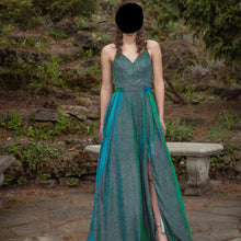 Load image into Gallery viewer, Glitter Emerald Green Long Prom Dress 2020