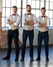 Load image into Gallery viewer, Men&#39;s Champagne Waistcoat V Neck  Satin For Formal Wedding Groomsmen