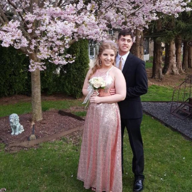 Two Piece Rose Gold Sequin Long Prom Dress 2020 14 / same as sample Dress Two Piece Rose Gold Sequin Long Prom Dress 2020 14 / same as sample Dress