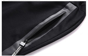 Bondage Opening Black Zipper Pocket Drawstring Shorts For Casual Outdoor