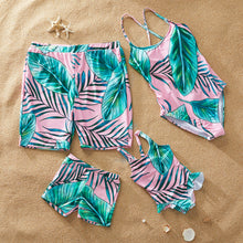 Load image into Gallery viewer, Sling Bikini Parent-Child Swimsuit Printed Leaf Family Swimwear