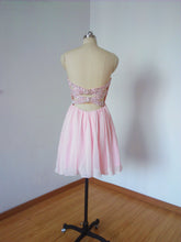Load image into Gallery viewer, Sexy Sweetheart Pale Pink Chiffon Short Homecoming Dress