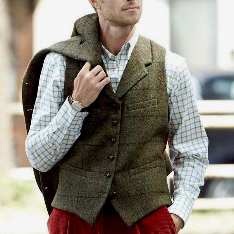 Men's Suit Vest Lapel Multi-pocket Striped Herringbone For Formal Wedd – DressCulture Men's Suit Vest Lapel Multi-pocket Striped Herringbone For Formal Wedd – DressCulture
