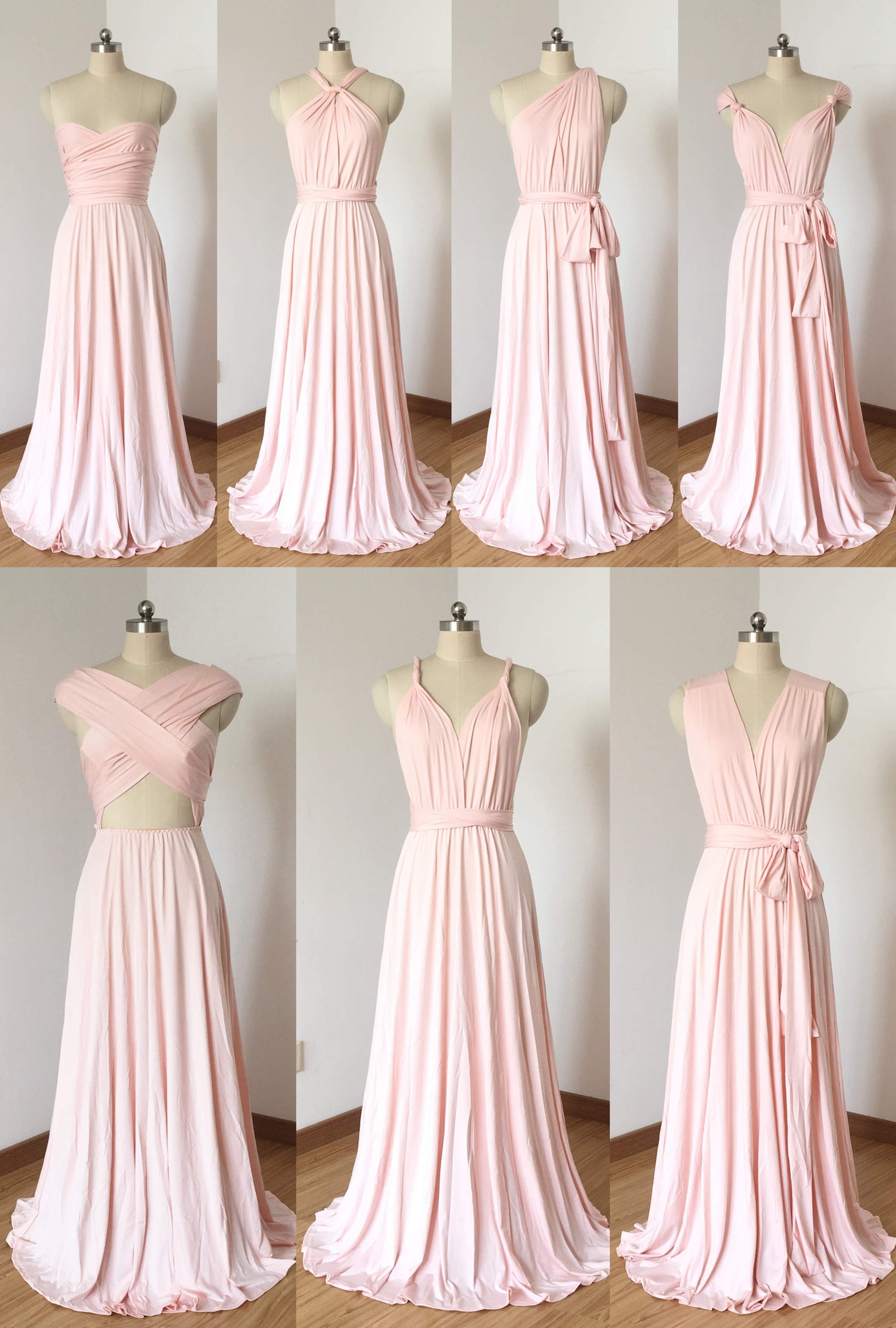 blush pink convertible dress Convertible Dress - Blush Pink Maxi Dress - Infinity Dress