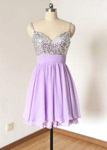 Sample Sale - Lilac Chiffon Homecoming Dress