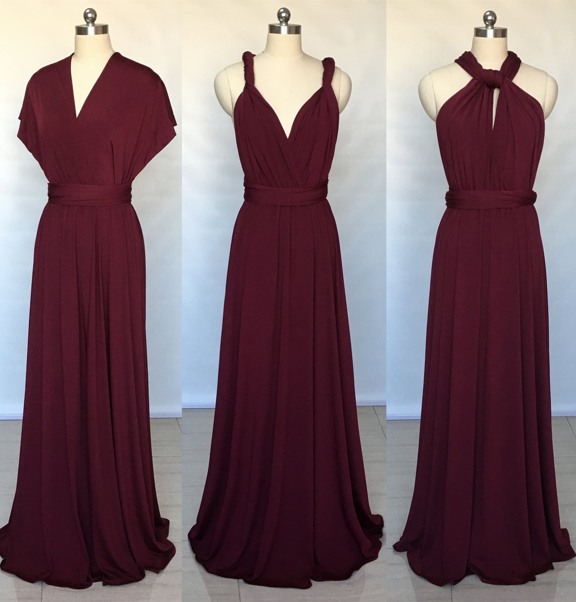 Burgundy Spandex Long Convertible Bridesmaid Dress 4 / same as sample Dress Burgundy Spandex Long Convertible Bridesmaid Dress 4 / same as sample Dress