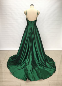 Prom Dress 2023 Corset Back Spaghetti Straps Taffeta Glitter Sequin Floral Evening Dress