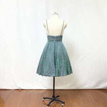 Load image into Gallery viewer, Spaghetti Straps Silver Green Glitter Short Homecoming Dress with Pockets