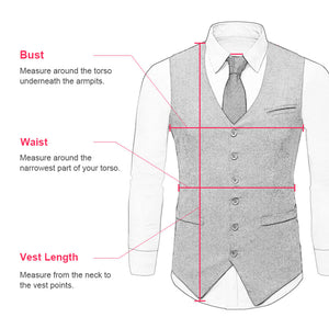 Men's Suit Vest Lapel Wool Herringbone Casual Formal Business Vest Groomman For Wedding Prom
